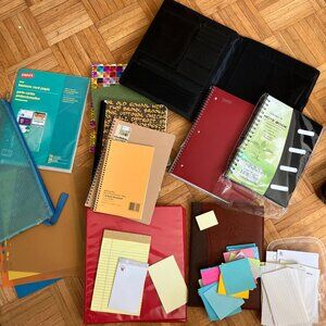 Office supplies school 6-lined paper notebooks, organizer, post-it notes, large